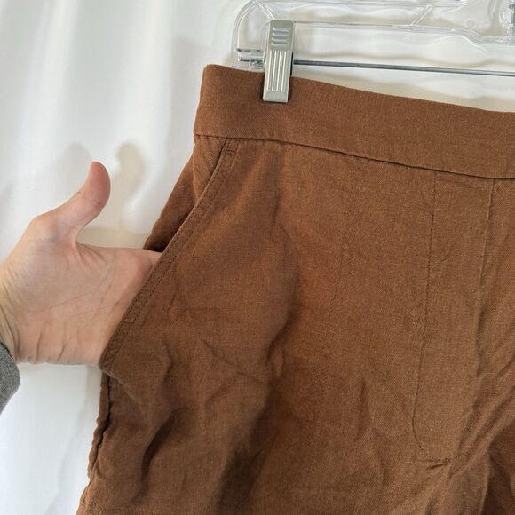Banana Republic Linen Blend Shorts Women's Medium Brown High Rise Lightweight - Picture 2 of 9